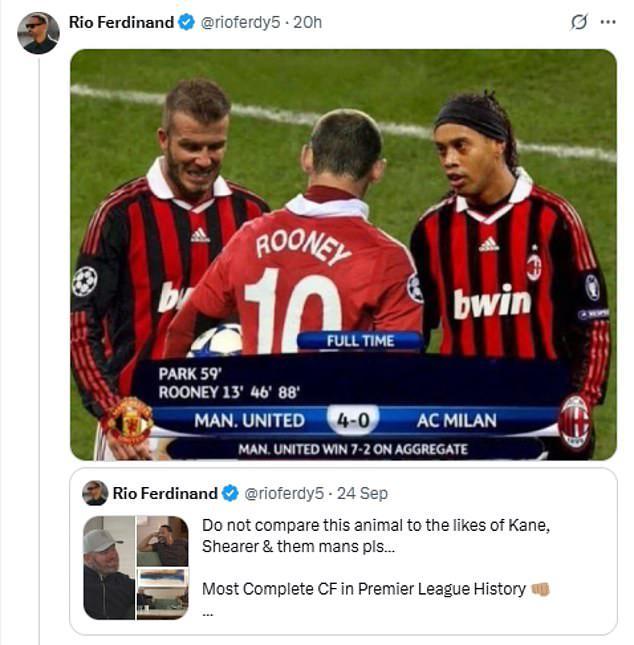 費(fèi)迪南德曬魯尼歐冠對(duì)米蘭時(shí)比分圖以表稱贊，但這張圖是P的